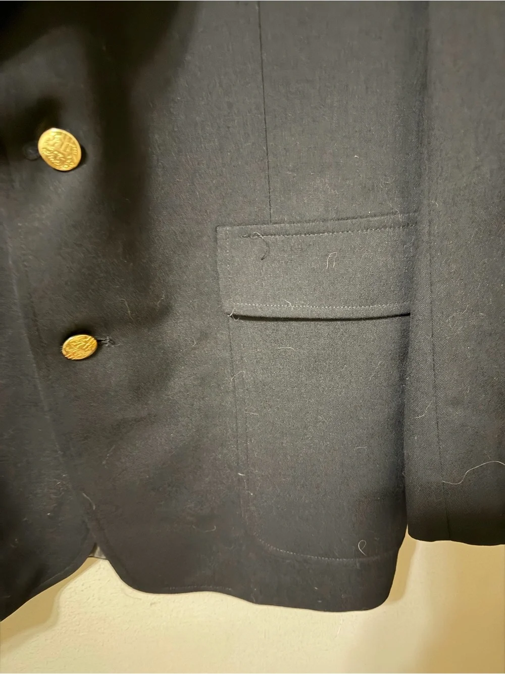 Austin Reed of Regent Street Classic Black Blazer Gold Buttons 44l euc